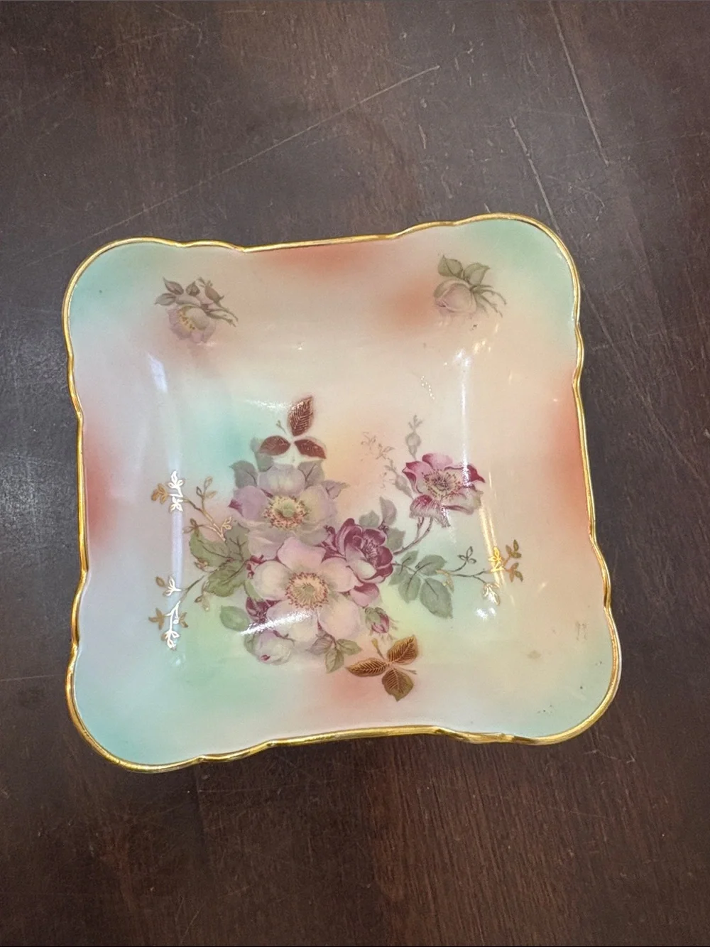 Bavaria Schumann Arzberg Wild Rose Square Dish Bowl - Made in Germany